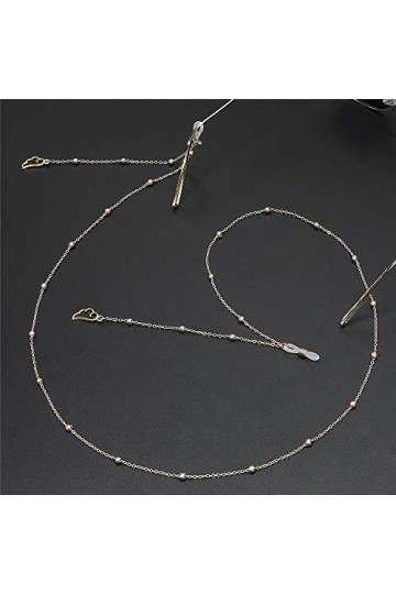 FOUNCY Chaîne de Lunettes Lunettes Perlã Lunettes de chaîne en métal chaîne antidérapants Lunettes de Soleil Lunettes Lunette