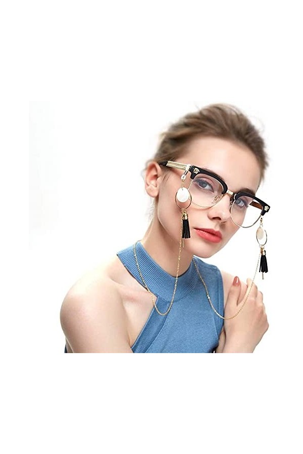 HAOLI Chaîne de Lunettes Chaîne de Corde de Lunettes optiques et dattache de Lunettes Collier de Femme 80 cm Corde de Lunett