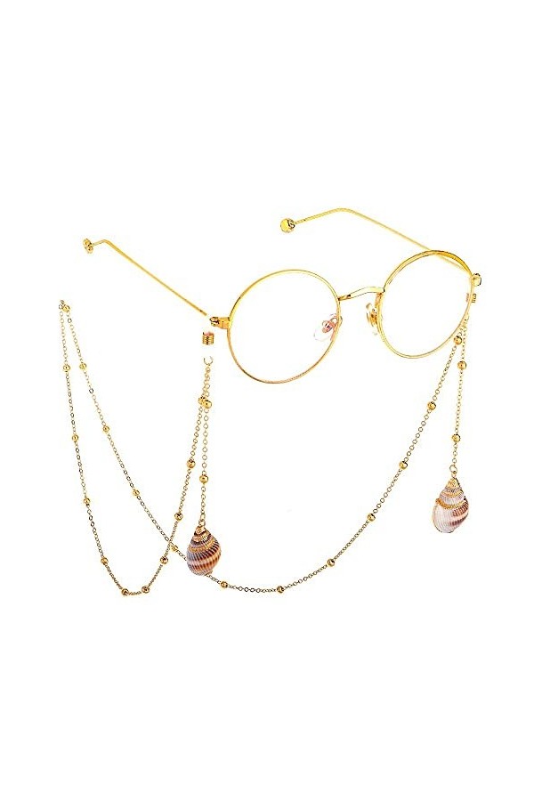 Chaîne de lunettes pour dame Chaînes de lunettes Lunettes de soleil Sangle de support de lunettes Sangle de lunettes Coquille