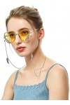 HAOLI Chaîne de Lunettes Mme Glasses Corde Chaîne de Lunettes Chaîne de Corde avec Une Sangle de Cou en Argent Corde à Lunett