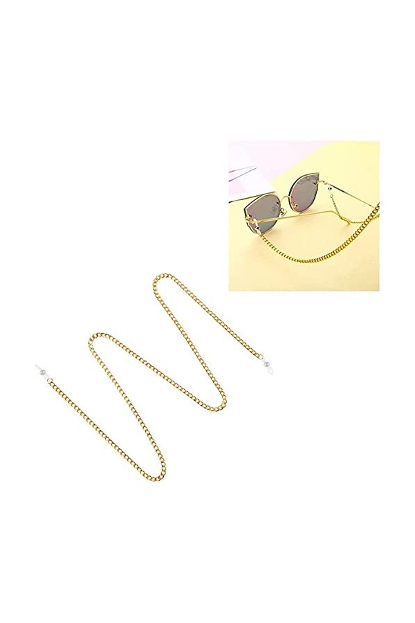 DSFEN Mode Lunettes Sangle chaîne de Lunettes Or Lunettes de Soleil Support Sangle Anti-dérapant Lunettes retenue Longe pour 