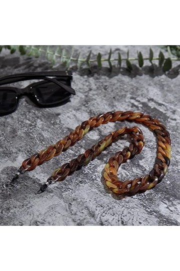 REVAHI Chaînes de Lunettes Longes 72Cm Acrylique Lunettes de Soleil chaîne Femmes Anti-dérapant Lunettes de Lecture Porte-cha