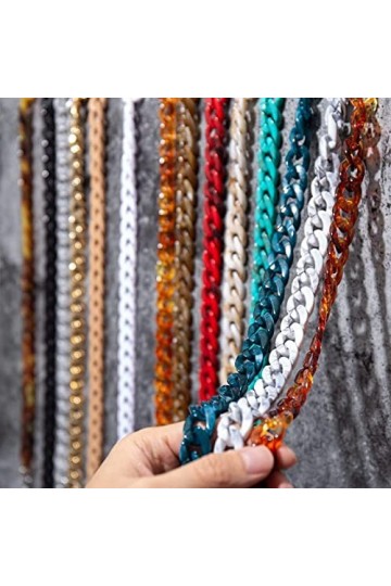 REVAHI Chaînes de Lunettes Longes 72Cm Acrylique Lunettes de Soleil chaîne Femmes Anti-dérapant Lunettes de Lecture Porte-cha