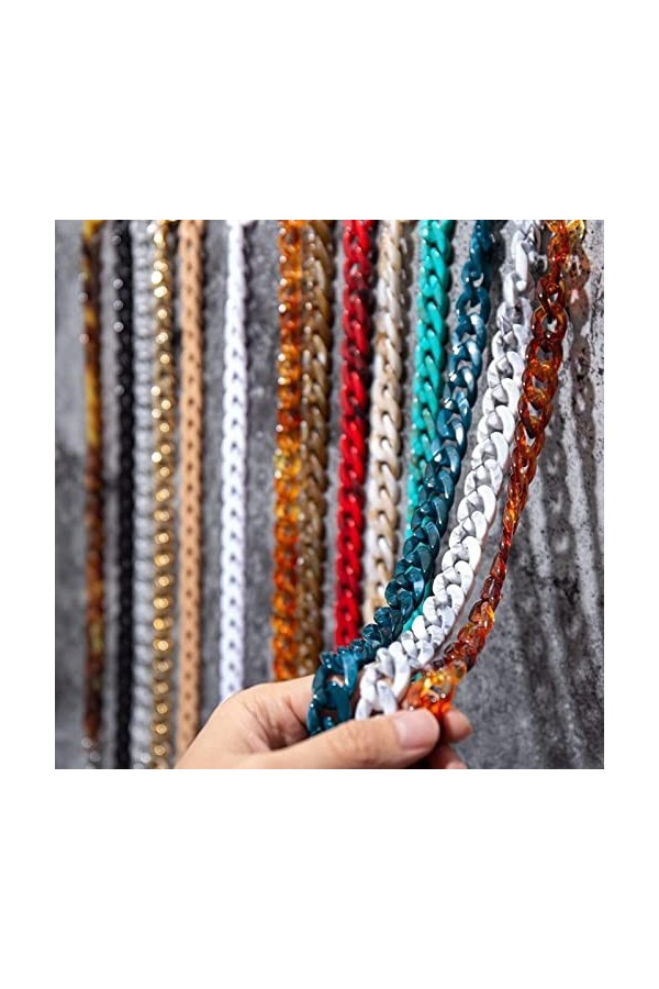 REVAHI Chaînes de Lunettes Longes 72Cm Acrylique Lunettes de Soleil chaîne Femmes Anti-dérapant Lunettes de Lecture Porte-cha