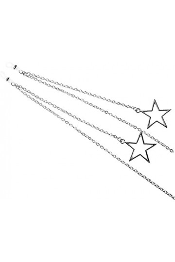 DSFEN Chaînes de Lunettes Pendentif pour Femmes, chaîne de Lunettes de Soleil étoile Creuse, chaîne de Lunettes de Lecture, P