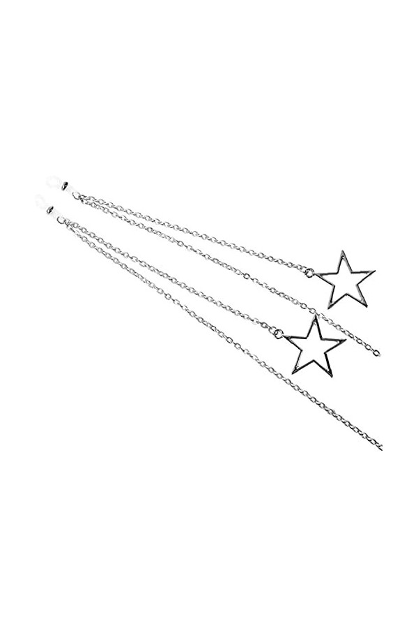 DSFEN Chaînes de Lunettes Pendentif pour Femmes, chaîne de Lunettes de Soleil étoile Creuse, chaîne de Lunettes de Lecture, P