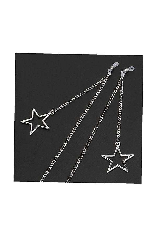 DSFEN Chaînes de Lunettes Pendentif pour Femmes, chaîne de Lunettes de Soleil étoile Creuse, chaîne de Lunettes de Lecture, P