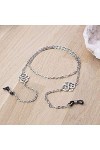 DSFEN Chaîne de Lunettes antidérapante Chine Noeud Chaîne de Lunettes en Argent Porte-Lunettes de Soleil Accessoires de Lunet