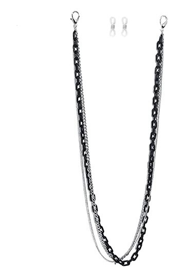 DSFEN Chaînes Lunettes Longe pour Femmes Chaînes Style Hip Hop Mode Cordon Lunettes Chaîne Chaîne Titulaire Color : Silver, 