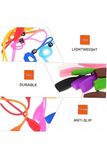 Mikikit 36 Pièces Sangle De Lunettes En Silicone Accessoire De Lunettes De Soleil Support De Lunettes De Soleil Porte-lunette
