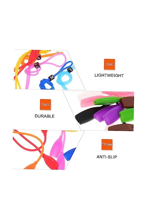 Mikikit 36 Pièces Sangle De Lunettes En Silicone Accessoire De Lunettes De Soleil Support De Lunettes De Soleil Porte-lunette