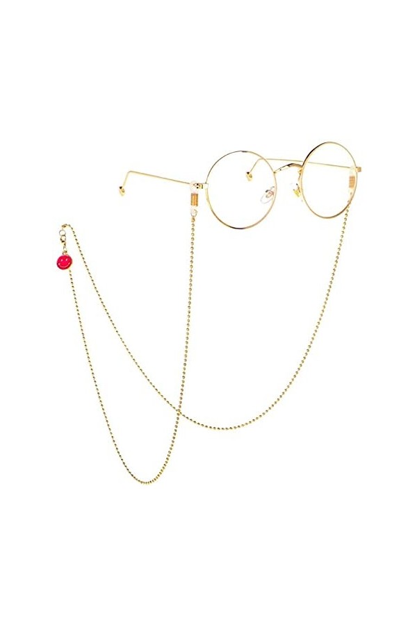 HAOLI Chaîne de Lunettes Lunettes antidérapantes Simples Chaîne de Lunettes Sangle Rétro Chaîne en métal Lunettes de Soleil P