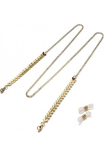 DSFEN Longe de Lunettes Sangle de Lunettes pour Femmes Chaînes en métal Anti-Perte Chaînes élégantes Lunettes Porte-chaîne C