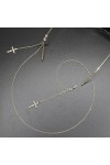 DITUDO Chaîne de Lunettes Sangle de Lunettes chaînes de Lunettes for Femmes Perle Croix Pendentif Collier en métal Mode Porte