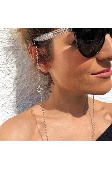 DSFEN Chaîne de Lunettes antidérapante en Alliage chaîne de Lunettes étoile Creuse Porte-Lunettes chaîne Porte-Lunettes de So