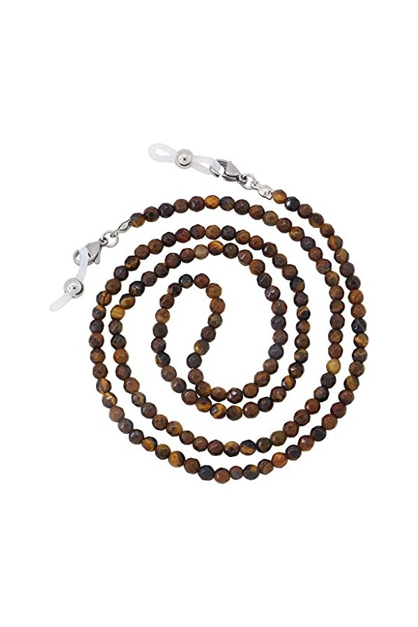 HJKOGH Vintage Pierre Naturelle Lunettes chaînes Femmes Hommes Collier Sangle antidérapant Agate perlé Porte-Lunettes Cou Lun