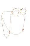 OQHAIR Corde à lunettes en métal or rose mignon pendentif chaîne à lunettes D Talla ?nica 
