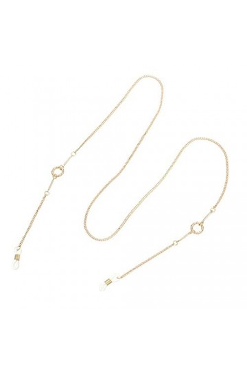 HOUKAI Lecture des Lunettes Chaîne Double en métal Circle Chaîne pour Lunettes Cordons Lanyard Femmes Sunglasses Accessoires 