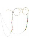 HAOLI Lunettes Chaîne Multicolore Argent Fleur Perlée Lunettes Lunettes De Soleil Chaîne Sangle Cordon Titulaire Perle Chaîne
