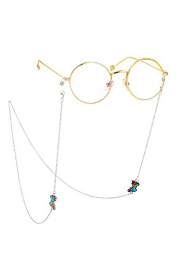 OQHAIR Chaîne en argent gravée à la mode avec cordon de lunettes Chaîne de lunettes en métal anti-perte D Talla ?nica 