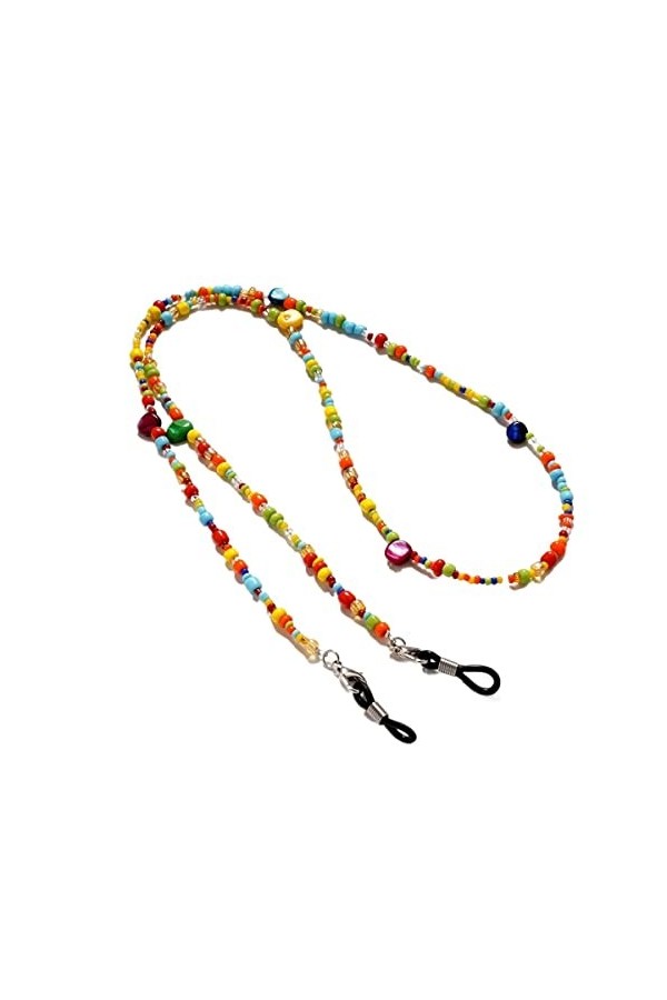 ARTSIM Chaînes de lunettes de lunettes for femmes Chaîne de cou perlée colorée Chaînes de support rétro élégantes Chaînes de 