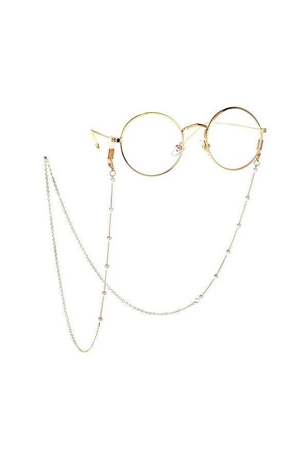 HAOLI Chaîne de Lunettes de Perles perlées Lunettes de Soleil Cordon de retenue pour Lunettes Support de Sangle de Cou Coule