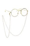 HAOLI Perle Perle Lunettes Chaîne Sangle Lunettes De Soleil Retenue Cordon Spectacle Lanière Couleur : Blanc, Taille : 70cm 