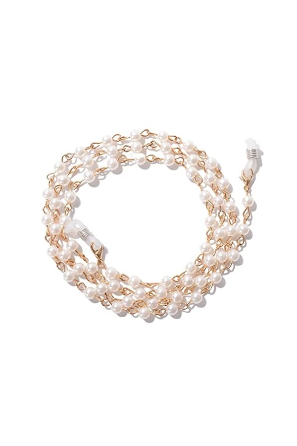 HOUKAI Imitation Perle Chair de chaîne de chaîne de chaîne de chaîne for Femmes élégantes Lunettes de Soleil Porte-Lunettes d