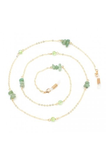 HOUKAI Crystal Vert irrégulier chaîne de chaîne de Lunettes de Lunettes de Lunettes de Lecture de Lunettes Lunettes de Soleil