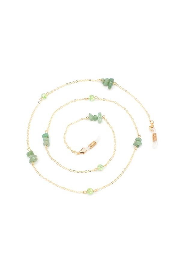 HOUKAI Crystal Vert irrégulier chaîne de chaîne de Lunettes de Lunettes de Lunettes de Lecture de Lunettes Lunettes de Soleil