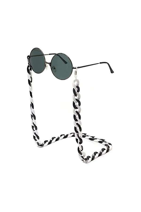 HAOLI Chaîne de Lunettes Mme Lunettes de Soleil Monture de Lunettes Chaîne de Lunettes 70 cm Corde de Lunettes Couleur: Noir