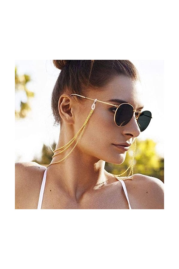 DSFEN Anti-Skid Lunettes Chaîne Mode Gland Lunettes Lunettes De Soleil Titulaire Accessoires De Lunettes Lunettes De Retenue 