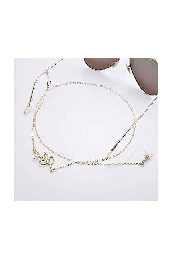 DSFEN Chaîne de Lunettes antidérapante Feuilles Creuses Pendentif Porte-Lunettes Chaîne Porte-Lunettes de Soleil Accessoires 