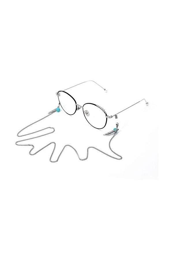 Chaînes de lunettes Chaîne de lunettes pour femmes Cordons de lunettes Sangle de cou Cordon Chaîne Argent Idéal pour la lectu