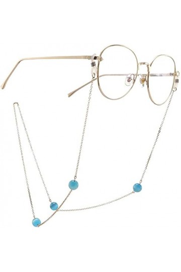 HaoLi Chaîne de Lunettes Perles Bleues Chaîne de Lunettes Chaînes de Cordon de Lunettes pour Femmes Perles Sangle de Lunettes