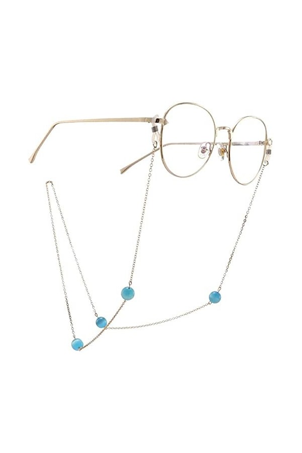 HaoLi Chaîne de Lunettes Perles Bleues Chaîne de Lunettes Chaînes de Cordon de Lunettes pour Femmes Perles Sangle de Lunettes