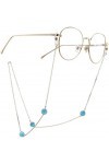 HaoLi Chaîne de Lunettes Perles Bleues Chaîne de Lunettes Chaînes de Cordon de Lunettes pour Femmes Perles Sangle de Lunettes