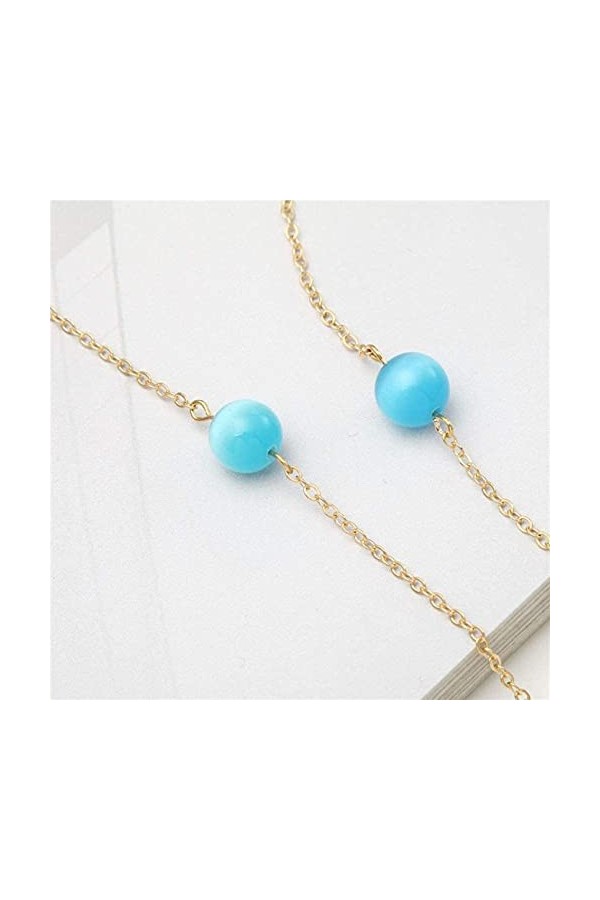 HaoLi Chaîne de Lunettes Perles Bleues Chaîne de Lunettes Chaînes de Cordon de Lunettes pour Femmes Perles Sangle de Lunettes