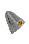 YONKOUNY Femmes Bonnet dhiver tricoté Slouch Bonnet Chaud Chapeau dhiver avec Sourire Gris foncé 