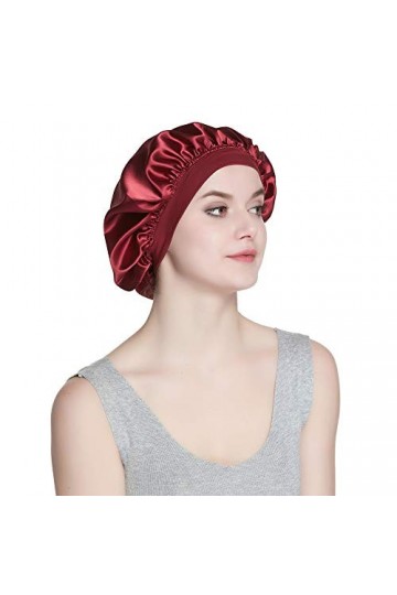 Alnorm Bonnet en Satin À Large Bande Chapeau De Soie pour Dormir