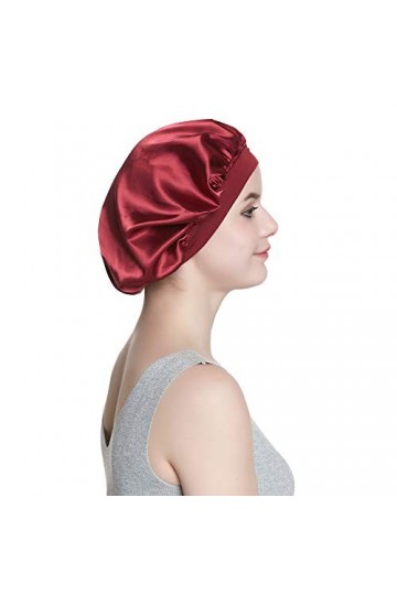 Alnorm Bonnet en Satin À Large Bande Chapeau De Soie pour Dormir