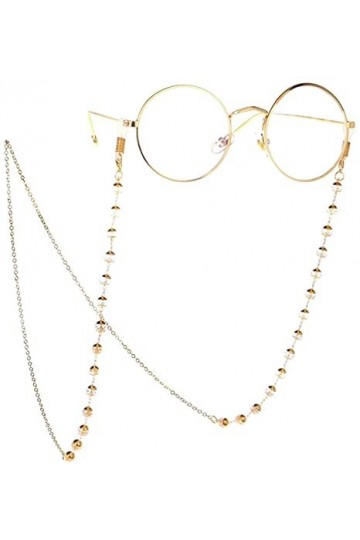 HaoLi Chaîne de Lunettes Cristal Transparent perlé Sangle de chaîne de Lunettes Lunettes de Soleil Cordon de retenue Corde de