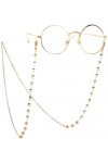 HaoLi Chaîne de Lunettes Cristal Transparent perlé Sangle de chaîne de Lunettes Lunettes de Soleil Cordon de retenue Corde de