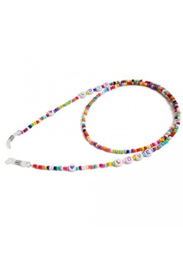 ARTSIM Longe lunettes chaînes for femmes amour coloré perlé cou cordon mode lunettes de soleil sangles lunettes chaîne porte-