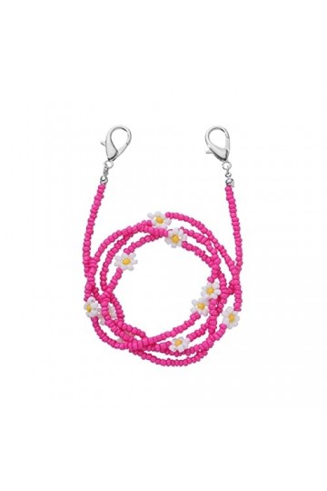 ARTSIM Chaînes Sangle de Lunettes for Femmes Fleur Perlé Masque Longe Élégant Titulaire Chaînes Lunettes Cordon Color : Nero