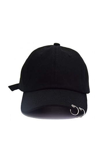 Amknn Casquette de baseball style K-pop en coton avec broderie, languette ajustable - Noir - Taille Unique