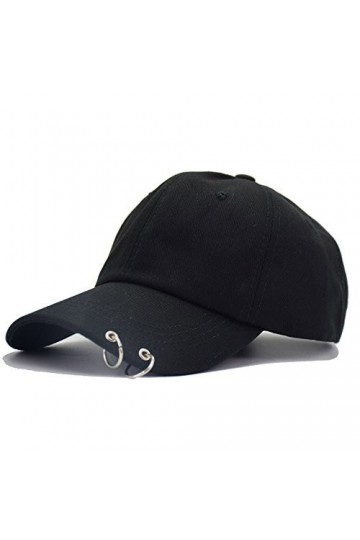Amknn Casquette de baseball style K-pop en coton avec broderie, languette ajustable - Noir - Taille Unique