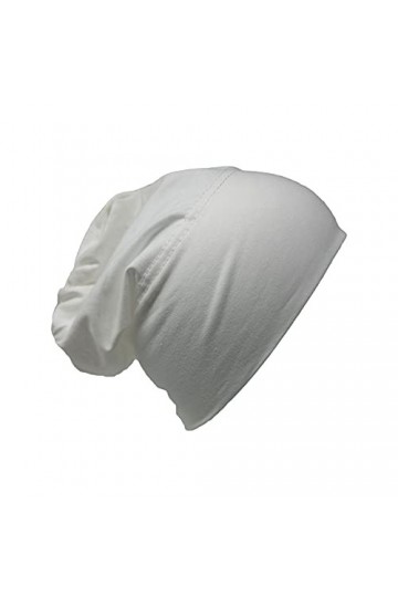 Bonnet bandana en coton - Bonnet de sommeil - Bonnet de protection contre le cancer - Bonnet de soins pour les patients, blan