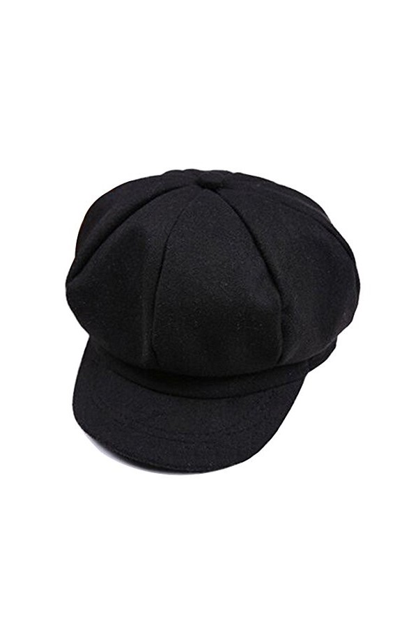 FSSTUD Chaud Hiver Dome Chapeau Beret Cap en Laine pour Bébé Garçon Enfant Noir