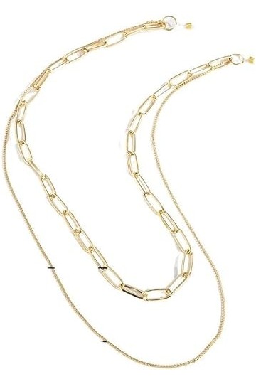 NOGRAX Longe de lunettes Chaînes de lunettes for femmes Double chaîne Chaîne de cou simple Chaînes porte-lunettes élégantes